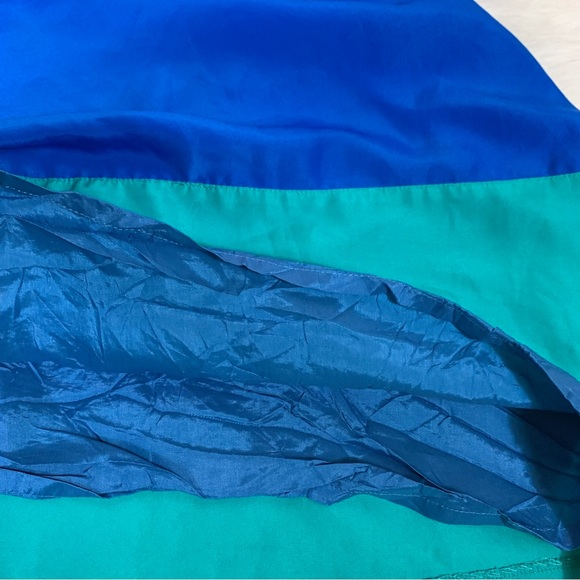 J Crew Blue Green Pleated Mini Skirt Size 4 - Picture 8 of 11